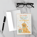 Birthday pet greeting card displayed with envelope