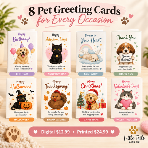 Little Tails eight-card pet greeting card bundle
